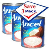 Ancel grated coconut in syrup. 34 oz Pack of 3